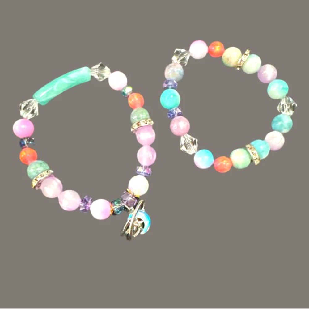 Galaxy Fantasy Glass beads Charm Bracelet set